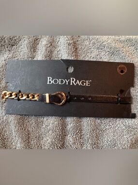🌟 3/$20 Eligible! NWT BodyRage Black Faux Leather and Gold-Tone Choker